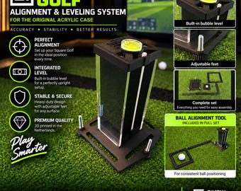 Square Golf Original Acrylic Case Leveling Stand – Alignment Base and Ball Position Tool