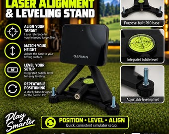 Garmin Approach R10 Alignment & Leveling Stand with Laser – Golf Launch Monitor Alignment Tool