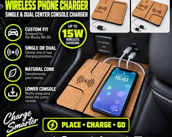 Mazda MX-30 Wireless Phone Charger 15W – Custom Center Console Charging Pad – Single or Dual