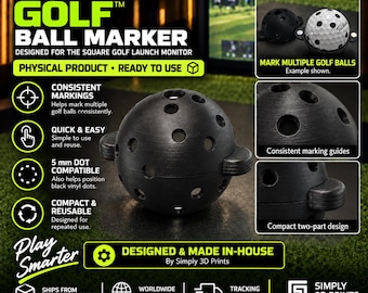 Square Golf Ball Marker – Golf Simulator Accessory