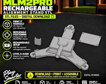 Rapsodo MLM2Pro Rechargeable Alignment Stand STL – Laser Leveling Base – 3D Print Digital Download