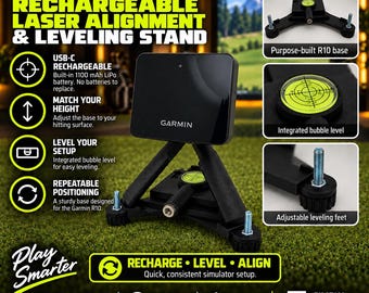 Garmin R10 Rechargeable Alignment & Leveling Stand with Laser – Golf Simulator Alignment Tool
