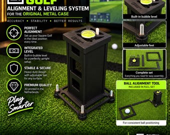 Square Golf Original Metal Case Leveling Base – Alignment Tool and Ball Position Tool
