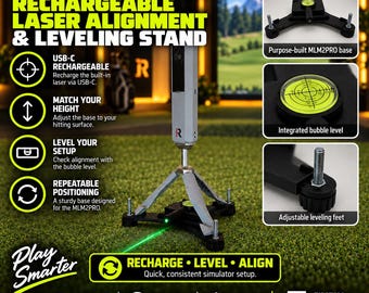 Rapsodo MLM2Pro Rechargeable Alignment & Leveling Stand with Laser – Golf Simulator Alignment Tool