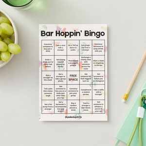 Juego de beber con tarjetas de bingo Bar Hopin'