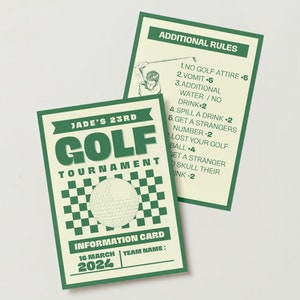 Carte de score personnalisable de golf de pub bar