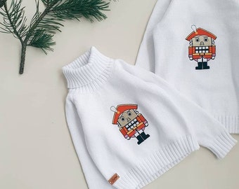 Pull Casse-Noisette Tricoté en Coton/ NutCracker Coton Pull Tricot