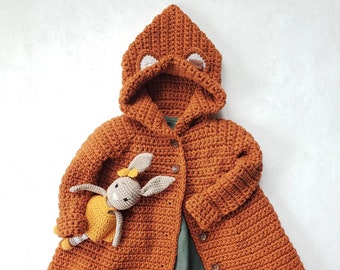 Cardigan Renard Tricoté Enfant / Foxy Cardigan for Kids Handmade