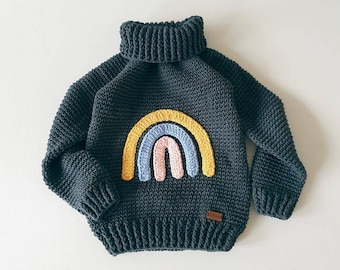 Pull Arc-en-ciel Tricoté Bébé & Enfant / Rainbow Sweater for Babies and Toddlers Handmade