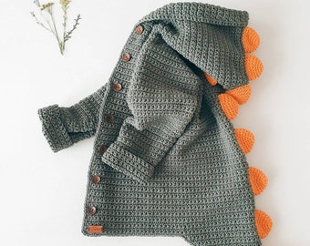 Dinosaur Cardigan - Etsy Canada