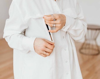 Chemise en Lin adaptée pour Allaitement
