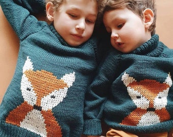 Pull Renard Tricoté Bébé & Enfant / Foxy Sweater Handmade for Babies and Kids