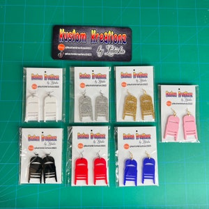 Closed Folding Chair Acrylic Earrings for Alabama Montgomery Brawl 2023