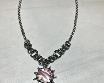 Handmade Stainless Steel Chainmail Necklace with a Soldered Pendant