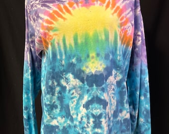 Sunset Over Water inspired Design Medium Long Sleeve Hand Dyed Cotton Tee