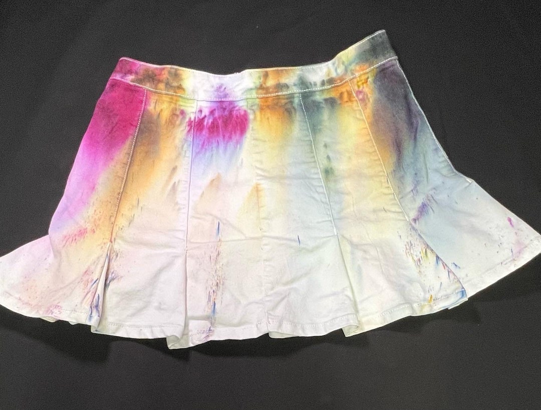 Sized 15 Paint Splatter Skirt Etsy
