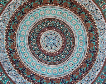 Indian Mandala Tapestry , Meditation Spirituality , Mindfulness Peaceful Calm Serene Atmosphere , Eastern Asian Wall Hanging Home Décor , UK