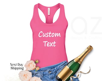 Custom Tank Top, Woman Racerback Tank Top, Personalized Racerback Tank Top, Custom Logo Tank Top, Tank Top, Add Your Own Logo, Custom Logo
