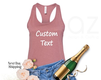 Custom Tank Top, Woman Racerback Tank Top, Personalized Racerback Tank Top, Custom Logo Tank Top, Tank Top, Add Your Own Logo, Custom Logo