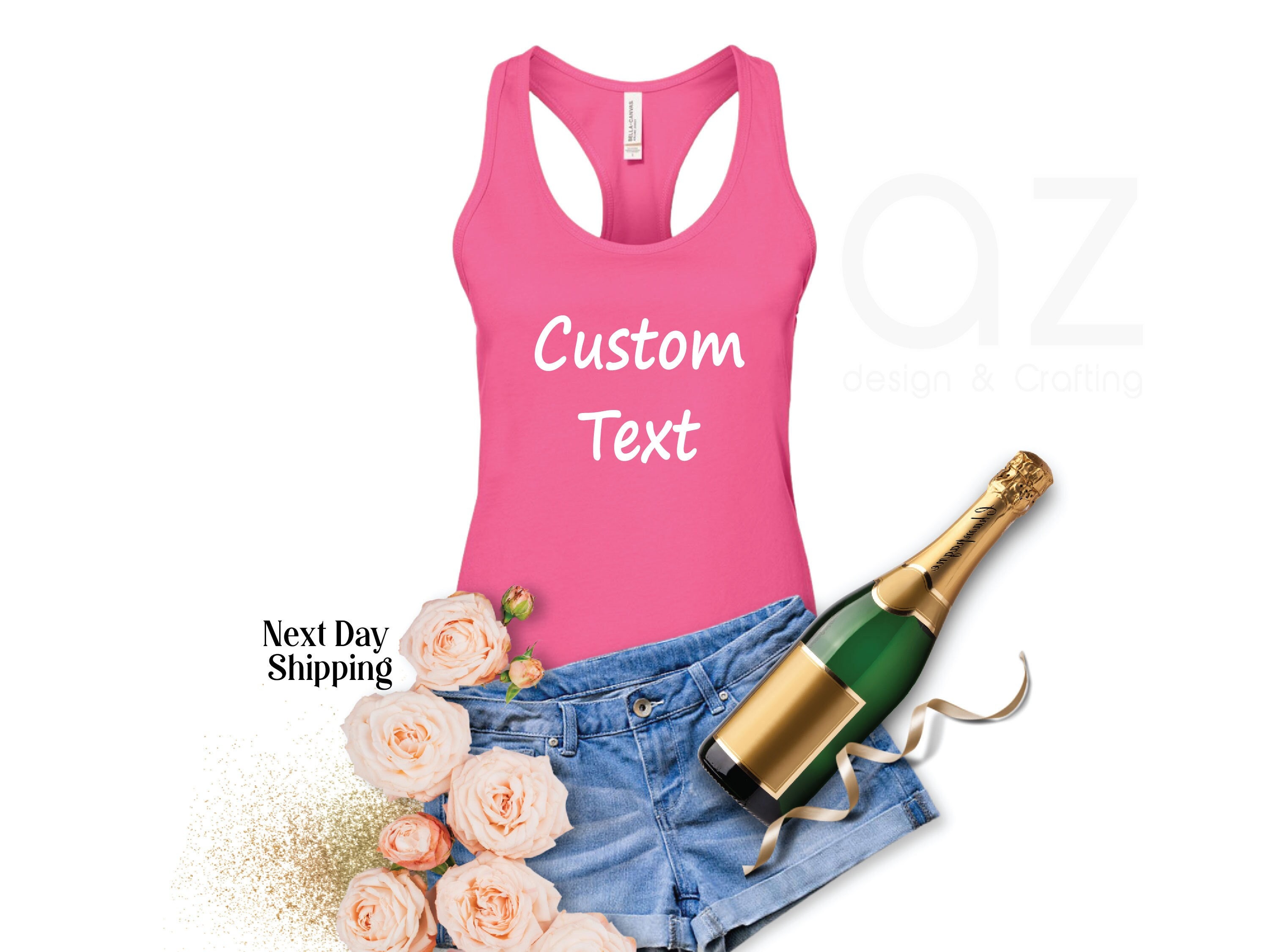Custom Tank Top, Woman Racerback Tank Top, Personalized Racerback Tank Top, Custom Logo Tank Top, Tank Top, Add Your Own Logo, Custom Logo
