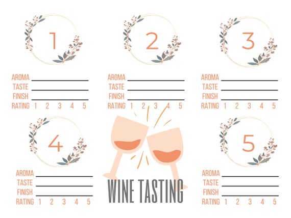 WINE Tasting Mat Instant Download Printable | Etsy
