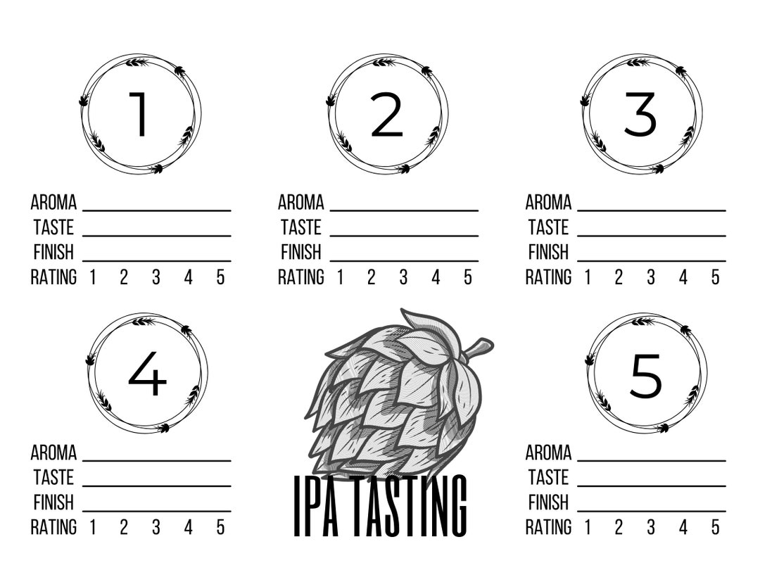 IPA Beer Tasting Mat Instant Download Printable Etsy
