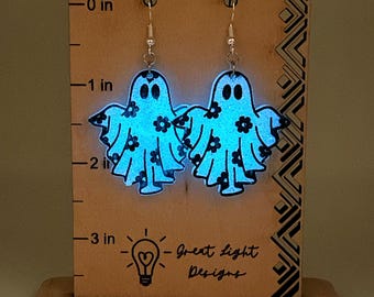Brincos de fantasma que brilham no escuro, joias de Halloween, brincos assustadores de Halloween, joias que brilham no escuro, acessórios que brilham no escuro