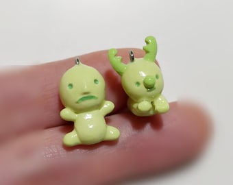 Smiski Phone Charm or Keychains, Reindeer Smiski, Sad Face Smiski, Handmade Polymer Clay Gift