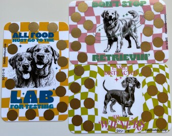 Funny dog sayings scratch off savings challenges series 4”x5” laminated A6