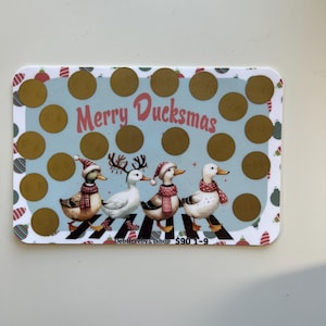Merry ducksmas scratch off savings challenges 4”x6” laminated Save 90