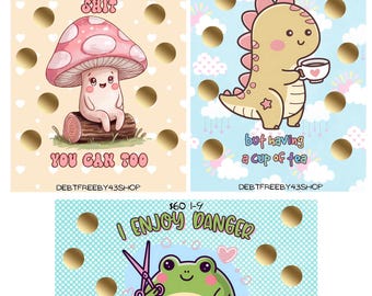 Funny Sarcastic animals set of 3 scratch off savings challenges series 4”x6” laminated A6 total saved 165 low income