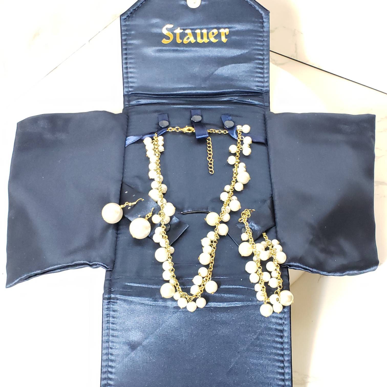 Vintage Stauer Simulated Pearl Jewelry 