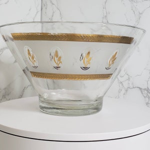 Vintage Anchor Hocking Gold Wheat Glass Serving Bowl - Mid Century Modern