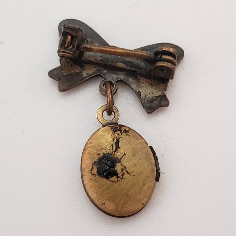 Vintage Miniature Brass Locket Pin Brooch 1960s Collectible Etsy