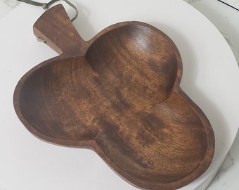 Vintage Wooden Spade Bowl Clover Philippines