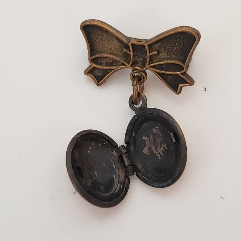 Vintage Miniature Brass Locket Pin Brooch 1960s Collectible Etsy