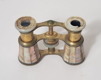 Antique Theater And Opera Binoculars Glasses Mother Of Pearl  Collectible Vintage