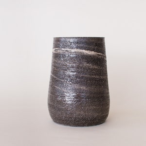 Ceramic vase, Flower vase, Stoneware vase, Dark Gray speckled vase, Handmade ceramic vase