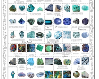 576 Minerals, Crystals, Gem ID Poster Set PDF HD Photos