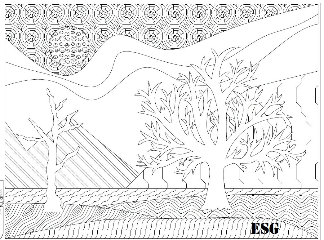 Coloring Pages Set of 4 — Forest Culture Design