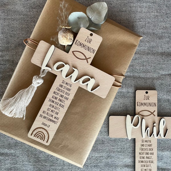 COMMUNION CROSS - personalized gift for communion - confirmation - communion gift - wooden cross