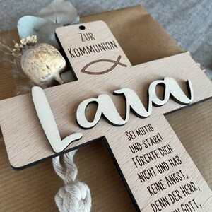 CRUZ DE COMUNIÓN regalo personalizado para comunión confirmación regalo de comunión cruz de madera imagen 2