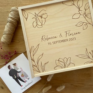 WOODEN BOX Flowers - Memory Box - Wedding - Wedding Gift - Couple