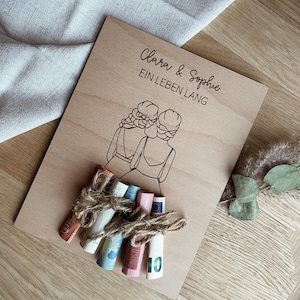 HOCHZEIT Geldgeschenk - personalisierte Karte aus Holz für frischverheiratete Paare, Ehepaar 2025, Frau und Frau, Mrs. und Mrs.