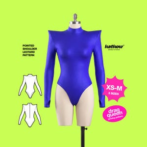 Pointed Shoulder Leotard (XS-M) Sewing Pattern For Drag Queens Stretch Dance Cosplay