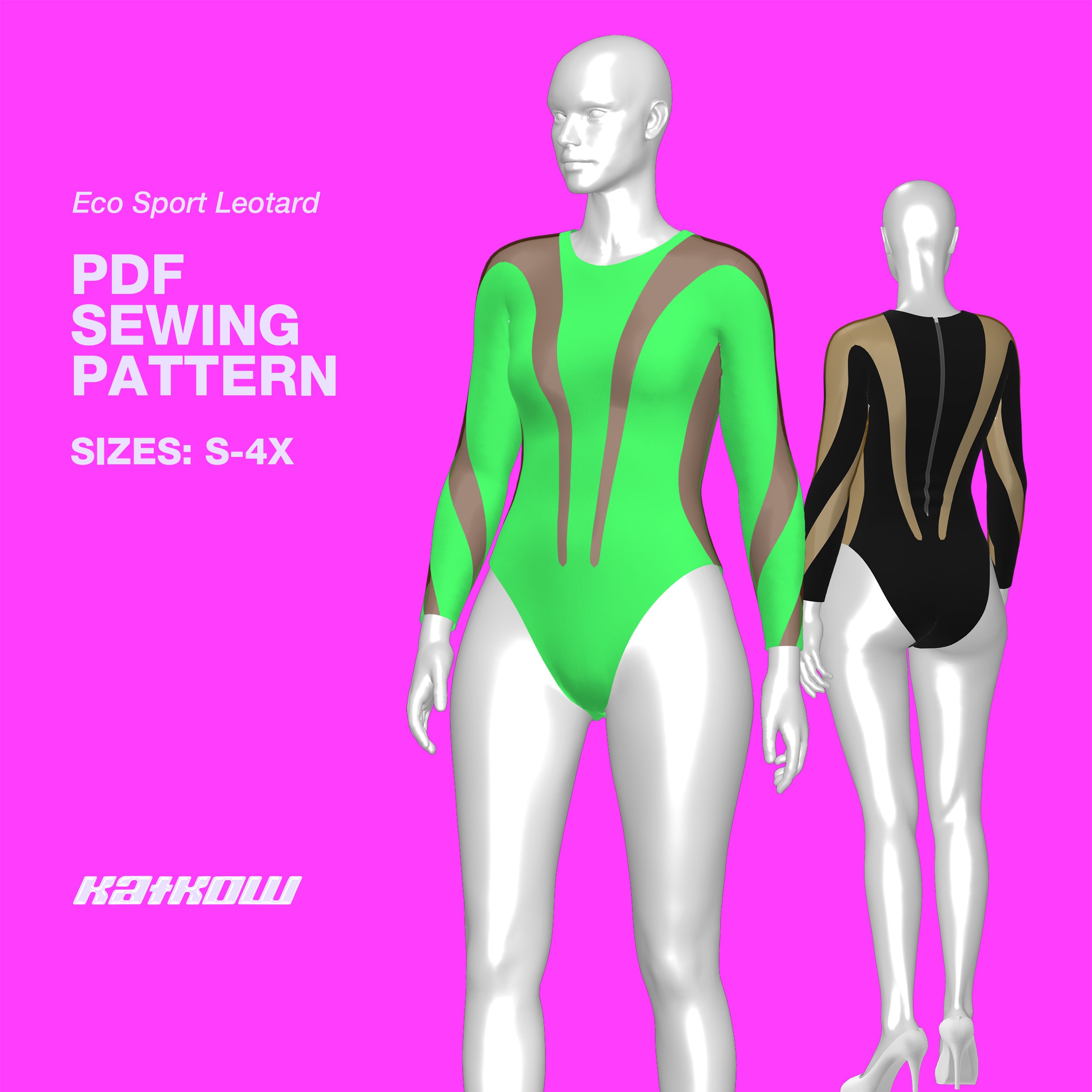 Star Catsuit Bodysuit Sewing Pattern (Sizes XS-4X) – Katkow