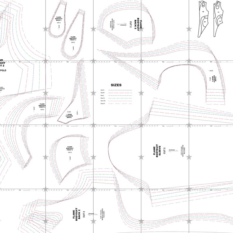 Flame Cutout Leotard Sewing Pattern sizes S 3X PDF Etsy UK