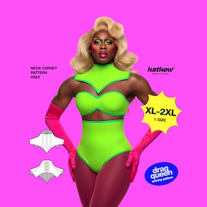 V Shoulder Neck Corset (XL-2XL) Sewing Pattern For Drag Queens Costume Cosplay Harness