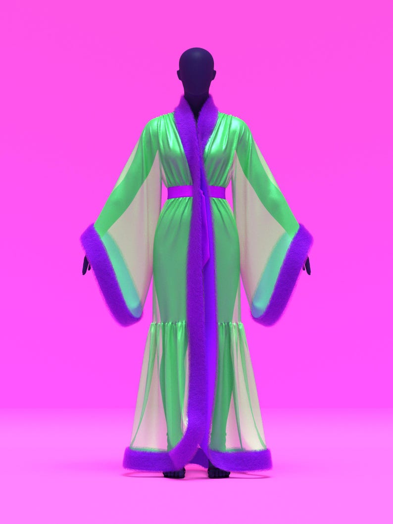 Vintage Robe (XS-M) Sewing Pattern For Drag Queens Reveal Coat Costume Sleepwear Lingerie Old Hollywood