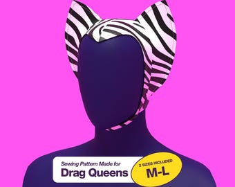 Bat Ear Hat Sewing Pattern for Drag Queens Halloween Cap PDF Download